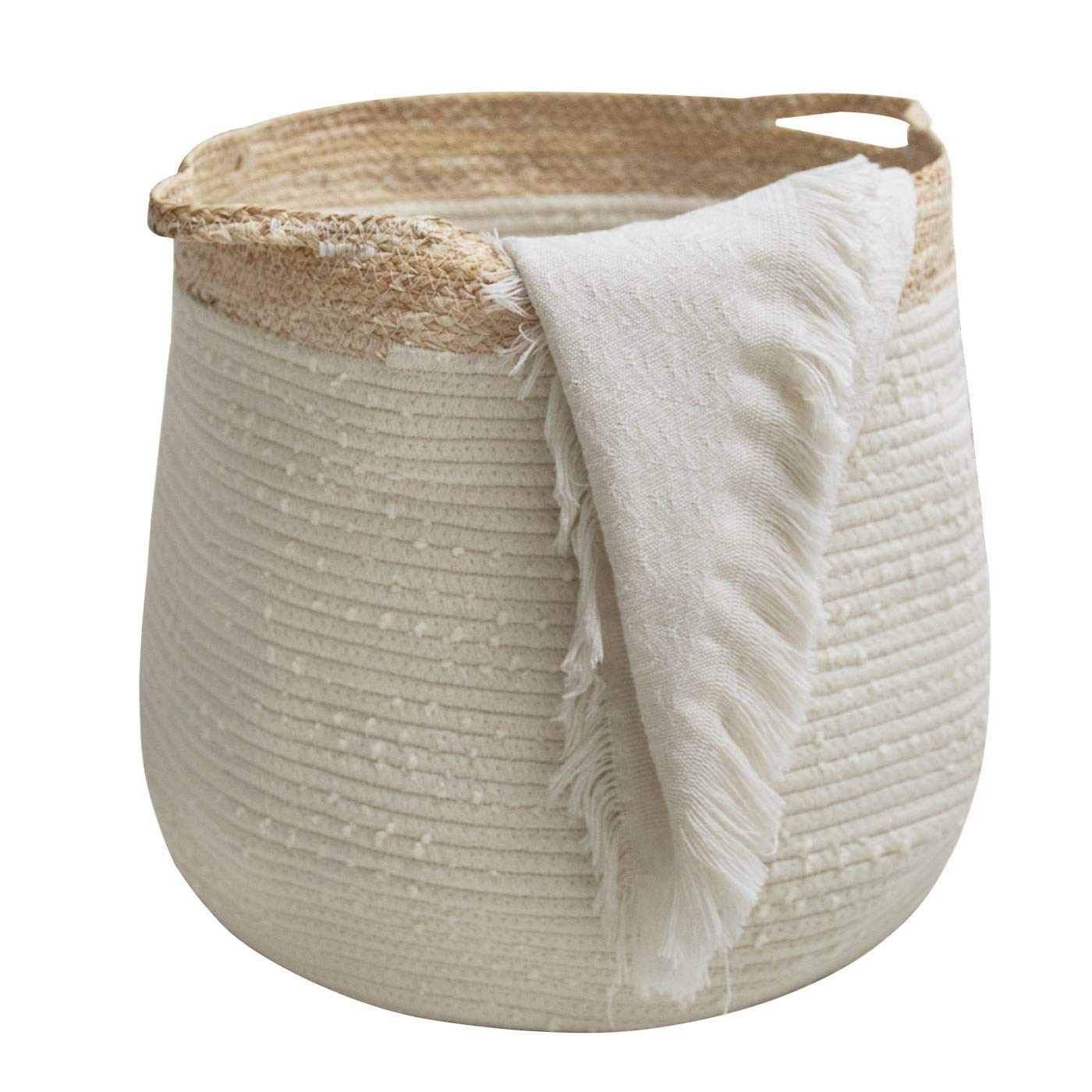 light beige knitted basket