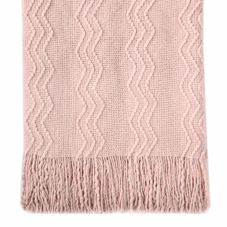 pink scandinavian knitted blanket throw
