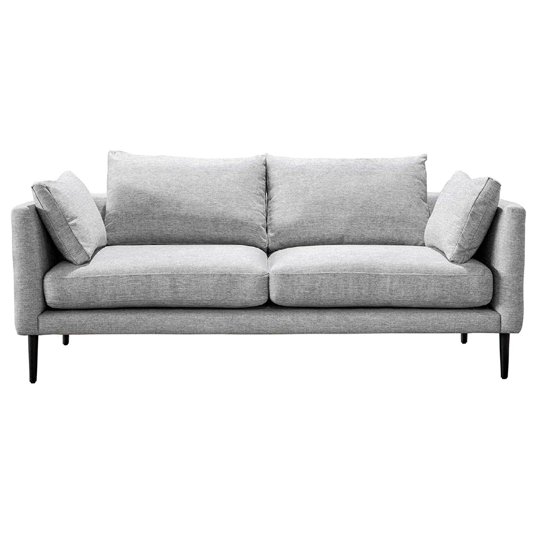 light gray modern industrial sofa couch