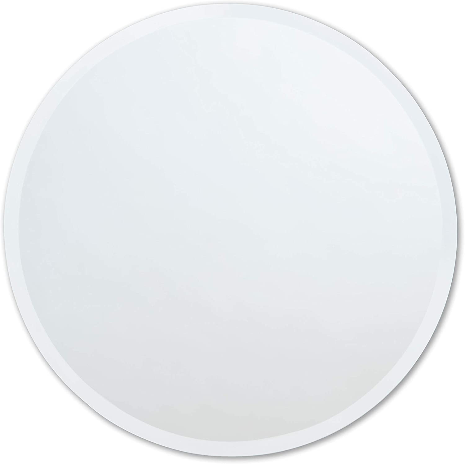 round mirror with white frame