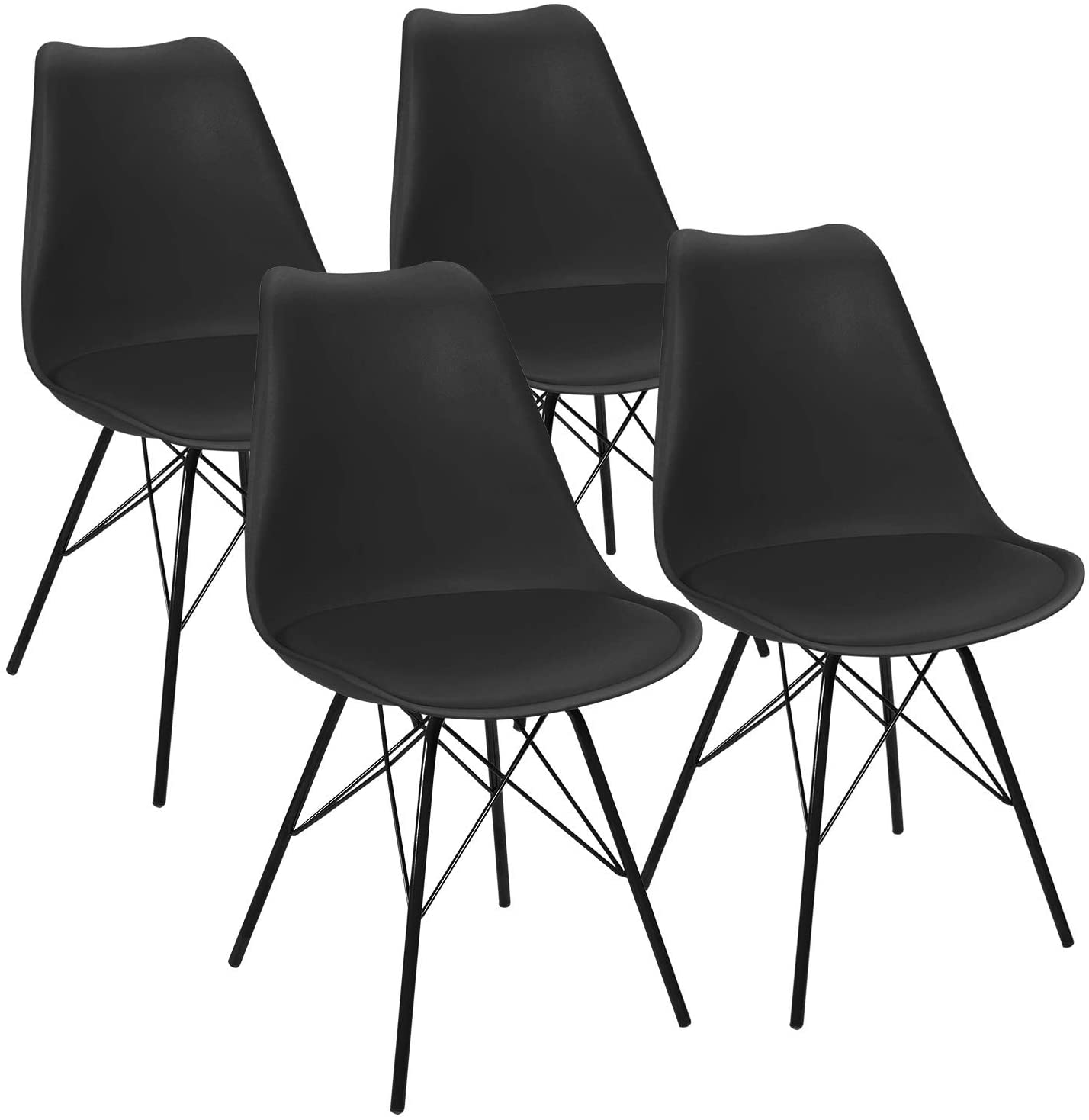 black industrial dining room chairs