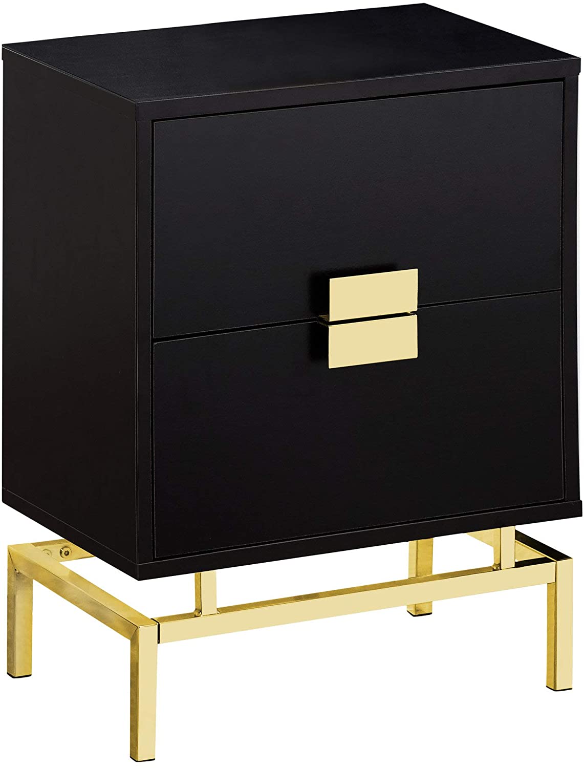 modern gold and black bed side dresser