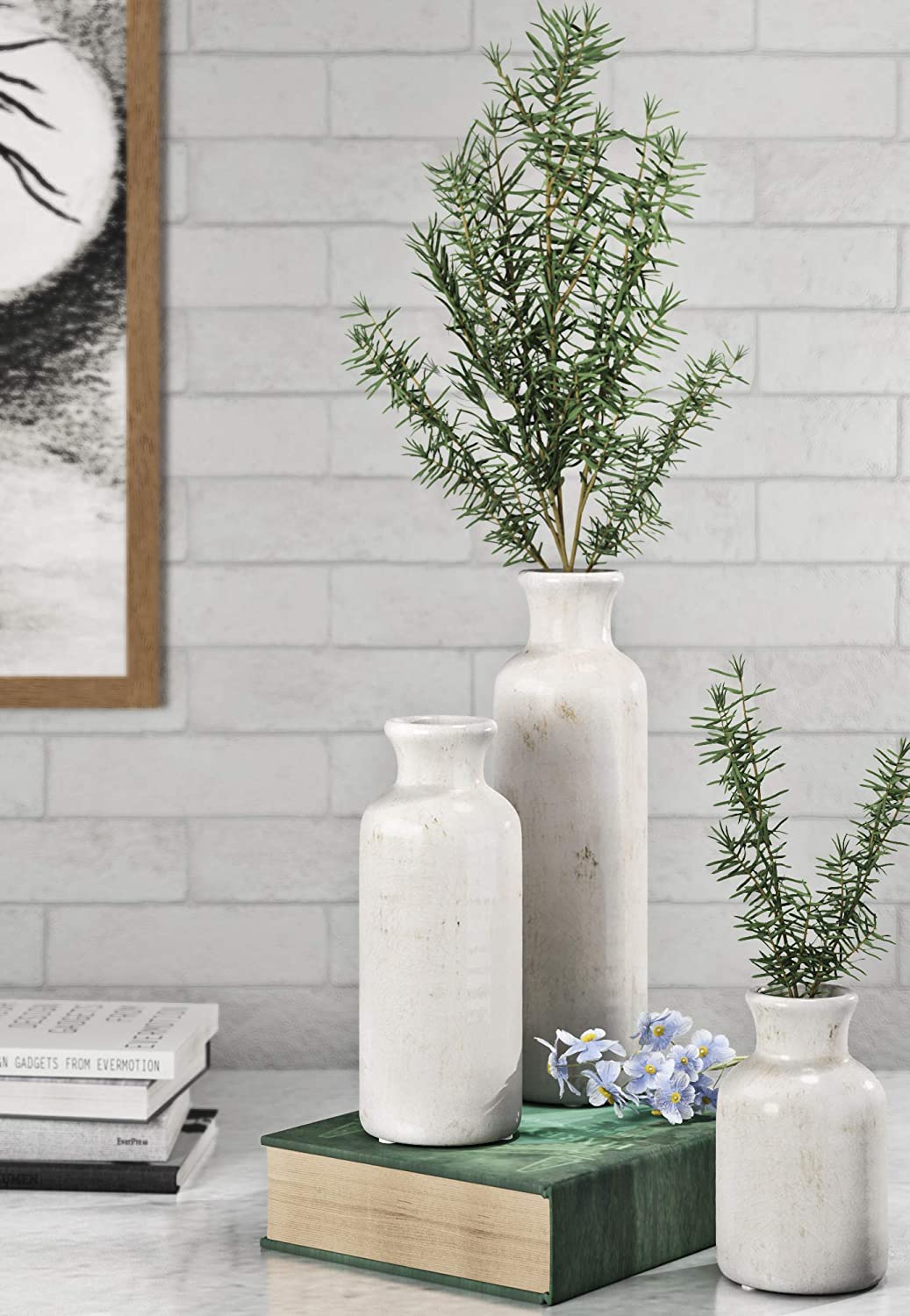 minima and modern white ceramic vases