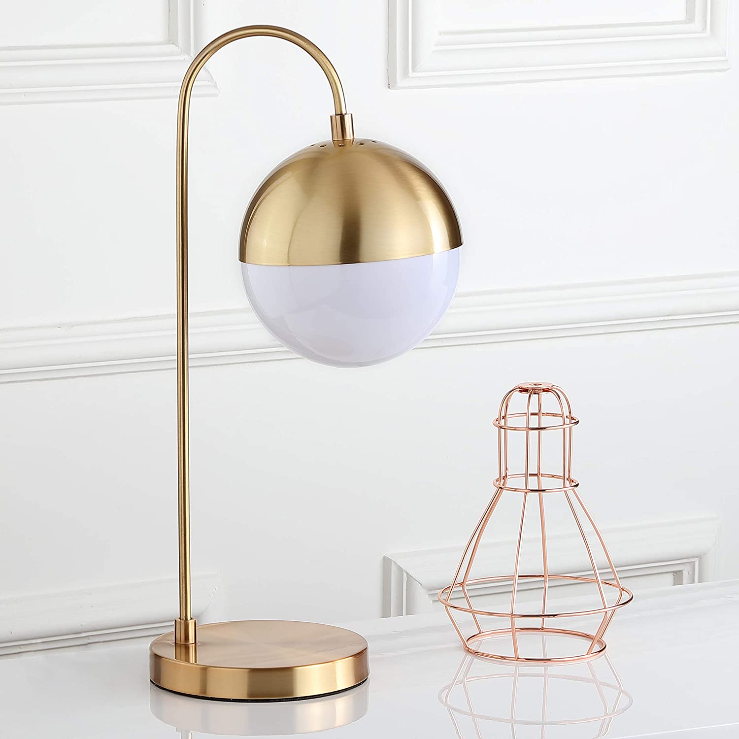 modern round gold lamp