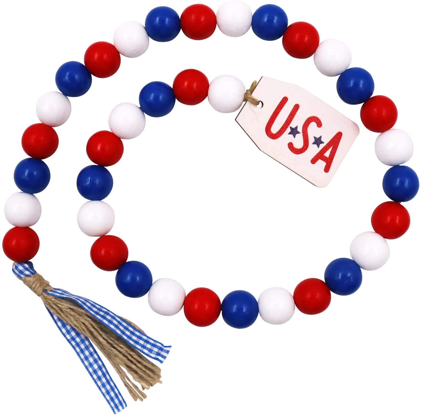 4th of july beadswith tassles at the end