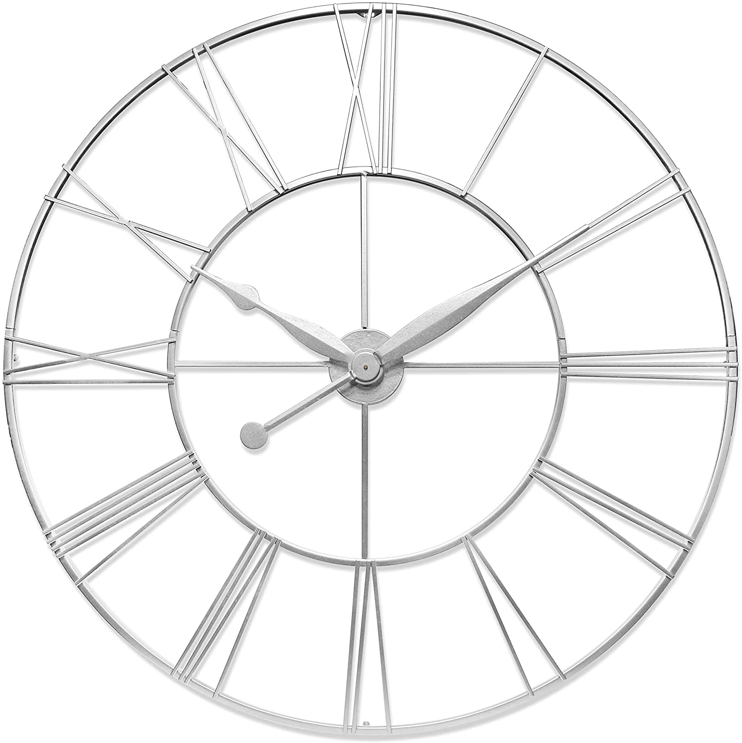 silver classic roman numeral clock